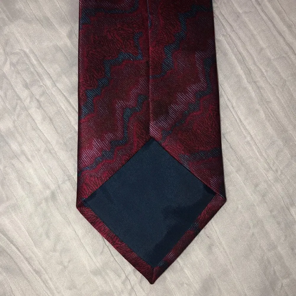 Gold City Burgundy Blue Tie